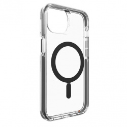 Gear4 Funda Santa Cruz Snap con MagSafe para iPhone 13, Transparente/Negro 