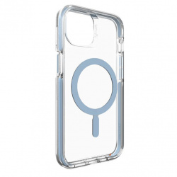 Gear4 Funda Santa Cruz Snap con MagSafe para iPhone 13, Transparente/Azul 