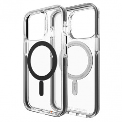 Gear4 Funda Santa Cruz Snap con MagSafe para iPhone 13 Pro, Transparente/Negro 