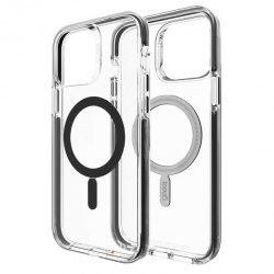 Gear4 Funda Santa Cruz Snap con MagSafe para iPhone 13 Pro Max, Transparente/Negro 