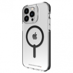 Gear4 Funda Santa Cruz Snap con MagSafe para iPhone 14 Pro Max, Transparente/Negro 