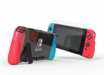 Gear4 Funda Kita Grip para Nintendo Switch, Transparente 