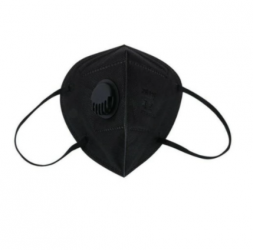 Genérico Cubrebocas con Válvula, Negro, 5 Piezas 