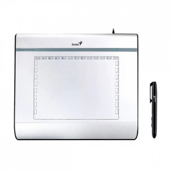 Tableta Digital Genius EasyPen i608, 6X8 Pulg, Boligrafo Inalambrico, Color Gris 