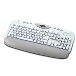 Teclado Genius Multimedia KeyBoard KB-12e, PS/2, Blanco 