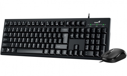 Kit de Teclado y Mouse Genius KM-100SE, Alámbrico, USB, Negro, Inglés 