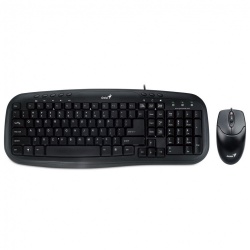 Kit de Teclado y Mouse Genius KM-200, Alámbrico, PS/2, Negro 
