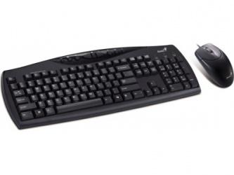 Kit de Teclado y Mouse Genius KB-C210, Óptico, USB+PS/2, Negro 