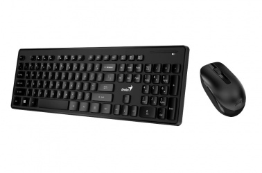 Kit de Teclado y Mouse Genius SlimStar 8006, RF Inalámbrico, Negro (Español) 