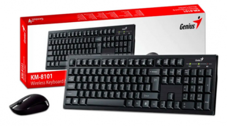 Kit de Teclado y Mouse Genius KM-8101, Inalámbrico, USB, Negro, Español 
