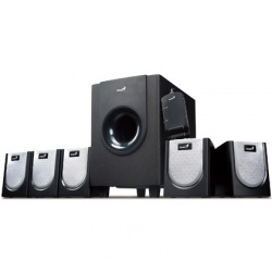Genius Bocinas con Subwoofer SW-5.1, 5.1, 55W RMS, Negro/Plata 