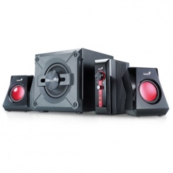 Genius Bocinas con Subwoofer SW-G2.1 1250, 2.1, 38W RMS, Negro/Rojo 