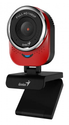 Genius Webcam QCam 6000, 2MP, 1920 x 1080 Pixeles, USB 2.0, Negro/Rojo 