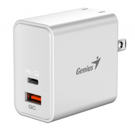 Genius Cargador de Pared PD-65AC, 65W, 20V, 1 x USB-A 1 x USB-C  