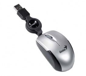 Mouse Genius Óptico Micro Traveler, Alámbrico, USB, 1200DPI, Negro/Plata 