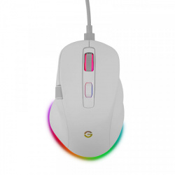 Mouse Ergonómico Getttech GGM-RGBTR-01-WH, Inalámbrico, Óptico, 6.400DPI, RF Wireless/Bluetooth/USB-A, Blanco 