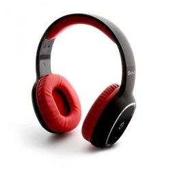 Getttech Audífonos con Micrófono GH-4640R, Bluetooth, Inalámbrico, Negro/Rojo 