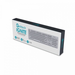 Teclado Getttech GTI-28201, Alámbrico, USB, Blanco, Inglés  