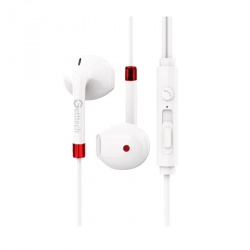 Getttech Audífonos Intrauriculares MI-1440R, Alámbrico, 1.2 Metros, 3.5mm, Blanco/Rojo 