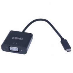 Ghia Adaptador USB-C Macho - VGA Hembra, Negro 