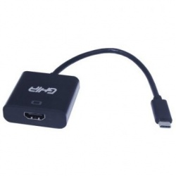Ghia Adaptador USB-C Macho - HDMI Hembra, Negro 