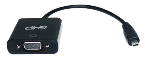 Ghia Adaptador Micro HDMI Macho - VGA Hembra, Negro/Azul 