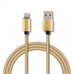 Ghia Cable de Carga USB A Macho - Lightning Macho, 1 Metro, Dorado, para iPhone/iPad 