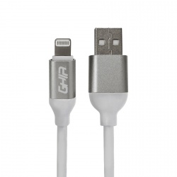 Ghia Cable de Carga USB A Macho - Lightning Macho, 1 Metro, Blanco, para iPhone/iPad 
