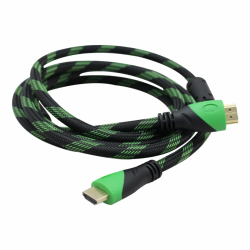 Ghia Cable HDMI 1.4 Macho - HDMI 1.4 Macho, 4K, 24Hz, 2 Metros, Negro/Verde 