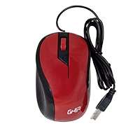 Mouse Ghia GMA50R, Alámbrico, USB, 1200 DPI, Rojo 