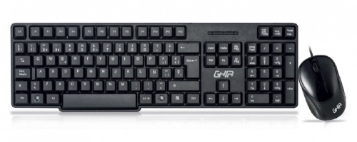 Kit de Teclado y Mouse Ghia GTA100, Alámbrico, USB, Negro (Español) 
