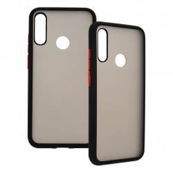 Ghia Funda con Mica AC-8993 para Huawei Y6S, Negro/Semitransparente 