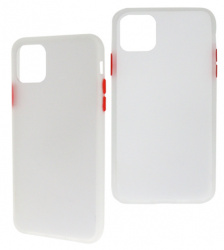 Ghia Funda con Mica AC-8925, para iPhone 11 Pro Max, Blanco/Semitransparente 