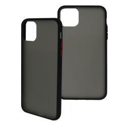 Ghia Funda con Mica AC-8923, para iPhone 11 Pro Max, Negro/Semitransparente 
