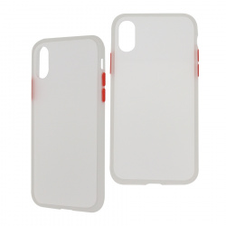 Ghia Funda con Mica AC-8936 para iPhone XS/X, Blanco/Semitransparente 