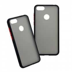 Ghia Funda de Plastico AC-9047 para Motorola E6 Play, Negro/Semitransparente 