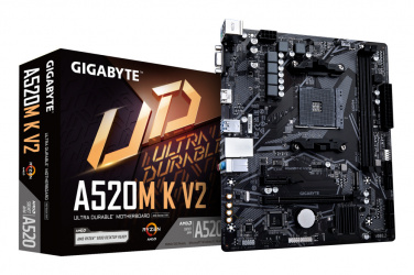 Tarjeta Madre Gigabyte A520M K V2, Micro-ATX, Socket AM4, AMD A520, 64GB DDR4, HDMI para AMD ― No incluye la caja original. 