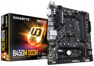 Tarjeta Madre Gigabyte Micro ATX B450M DS3H, S-AM4, AMD450, HDMI, 64GB DDR4 para AMD ― Requiere Actualización de BIOS para Ryzen Serie 5000 