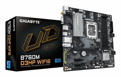 Tarjeta Madre Gigabyte B760M D3HP, Micro-ATX, LGA 1700, Intel B760, 192GB DDR5, HDMI/DP para Intel 