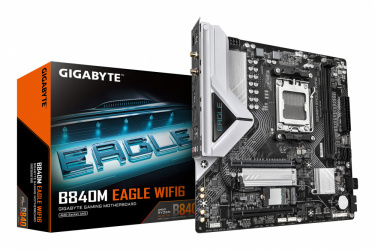Tarjeta Madre Gigabyte B840M EAGLE WIFI6, Micro-ATX, Socket AM5, AMD B840, 128GB DDR5, HDMI/DP para AMD 