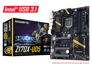 Tarjeta Madre Gigabyte ATX 1151 Z170X-UD5, S-1151, Intel Z170, HDMI, 64GB DDR4 para Intel ― Requiere Actualización de BIOS para trabajar con Procesadores de 7ma Generación 