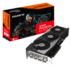 Tarjeta de Video Gigabyte AMD Radeon RX 7600 GAMING OC, 8GB 128-bit GDDR6, PCI Express 4.0 ― tiene un detalle estético en el seguro del PCI. 