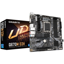 Tarjeta Madre Gigabyte Q670M D3H, Micro-ATX, LGA 1700, Intel Q670, 128GB DDR5, HDMI/DP para Intel 