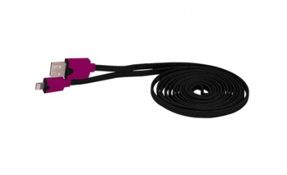 Ginga Cable USB A Macho - Lightning Macho, 2 Metros, Negro/Rojo, para iPhone 5 y 6 ó iPad 