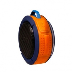 Ginga Bocina Portátil GI16BOC02BT-AN, Bluetooth, Inalámbrico, Micro-USB, Azul/Naranja - Resistente al Agua 