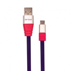 Ginga Cable USB A Macho - Micro USB B Macho, 1 Metro, Azul/Rojo 