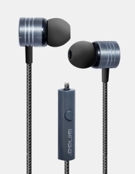 Ginga Audífonos Intrauriculares con Micrófono GI18AUD01-GR, Alámbrico, 1.2 Metros, 3.5mm, Gris 