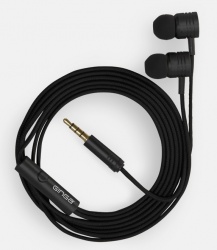 Ginga Audífonos Intrauriculares con Micrófono GI18AUD01-NG, Alámbrico, 3.5mm, Negro 