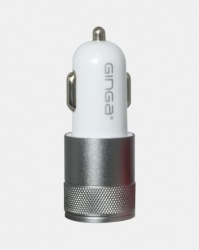 Ginga Cargador para Auto GI18BAL02-GR, 5V, 1x USB 2.0, Plata/Blanco 