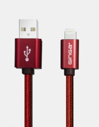 Ginga Cable USB-A Macho - Lightning Macho, 1 Metro, Rojo 